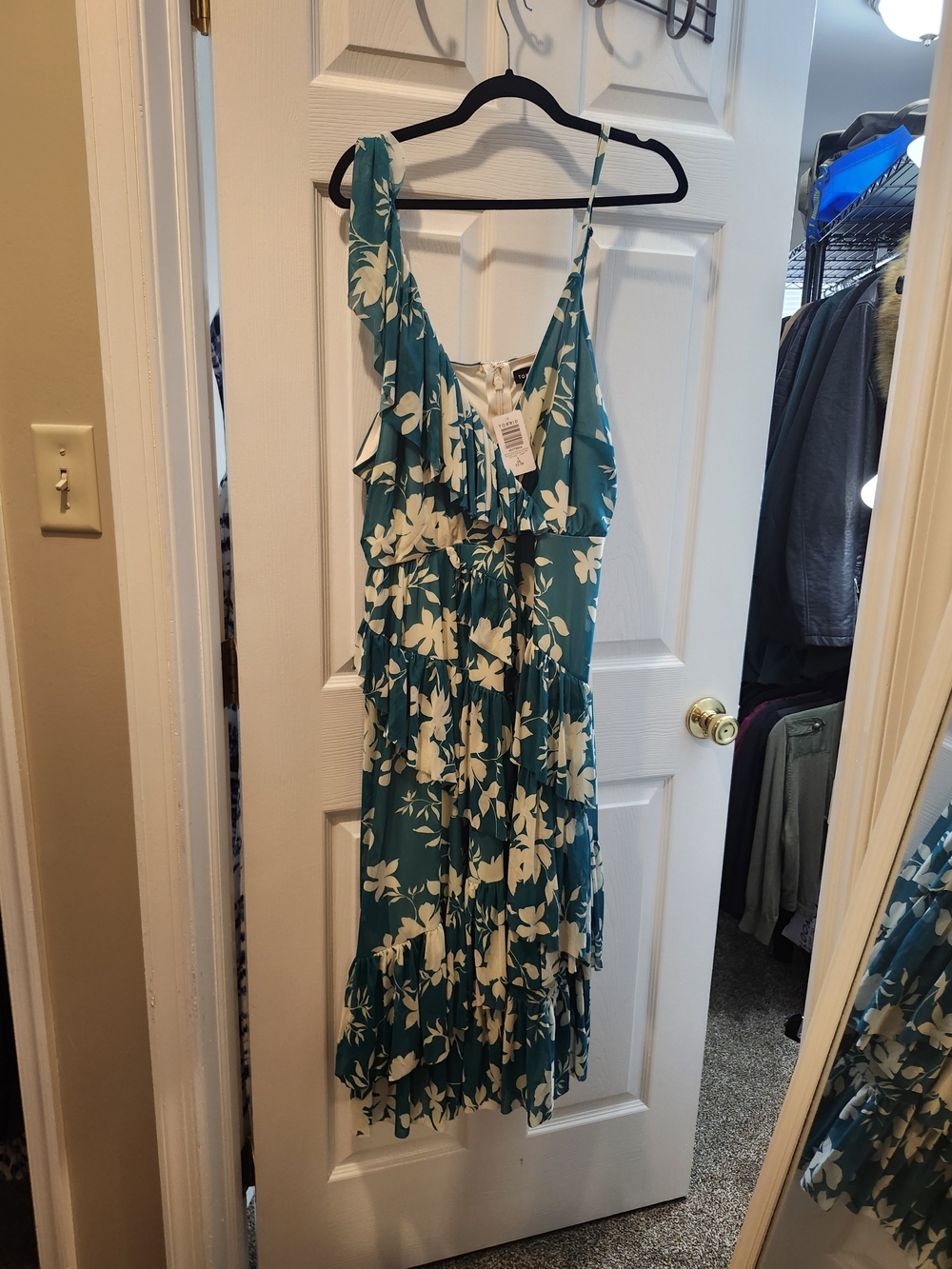 Torrid Teal & White Floral Ruffle Midi Dress: NWT, 3 X